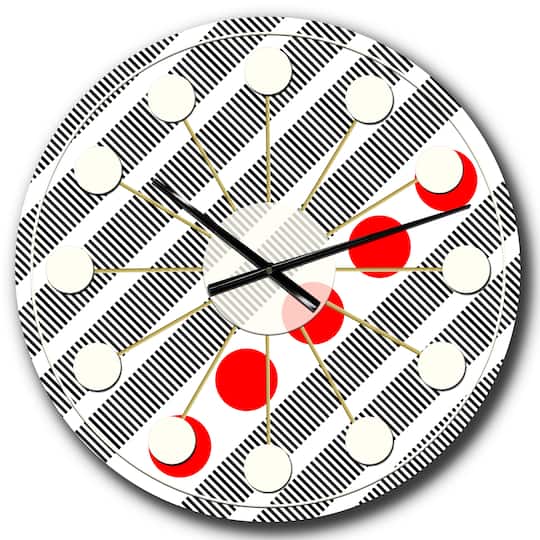 Designart 'Retro Geometrical Abstract Minimal Pattern Xi Mid-Century Modern Wall Clock